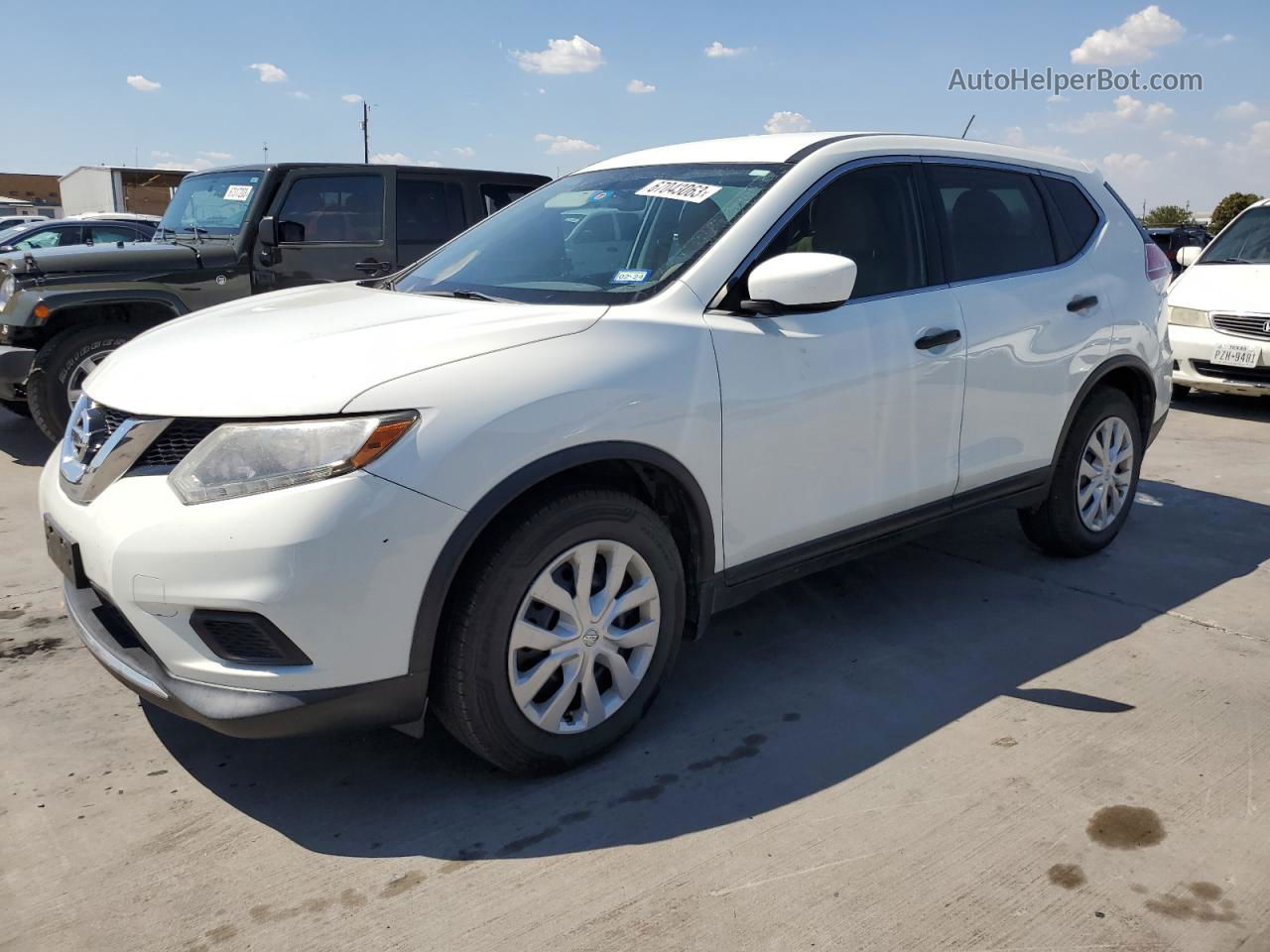 2016 Nissan Rogue S White vin: KNMAT2MT3GP613923