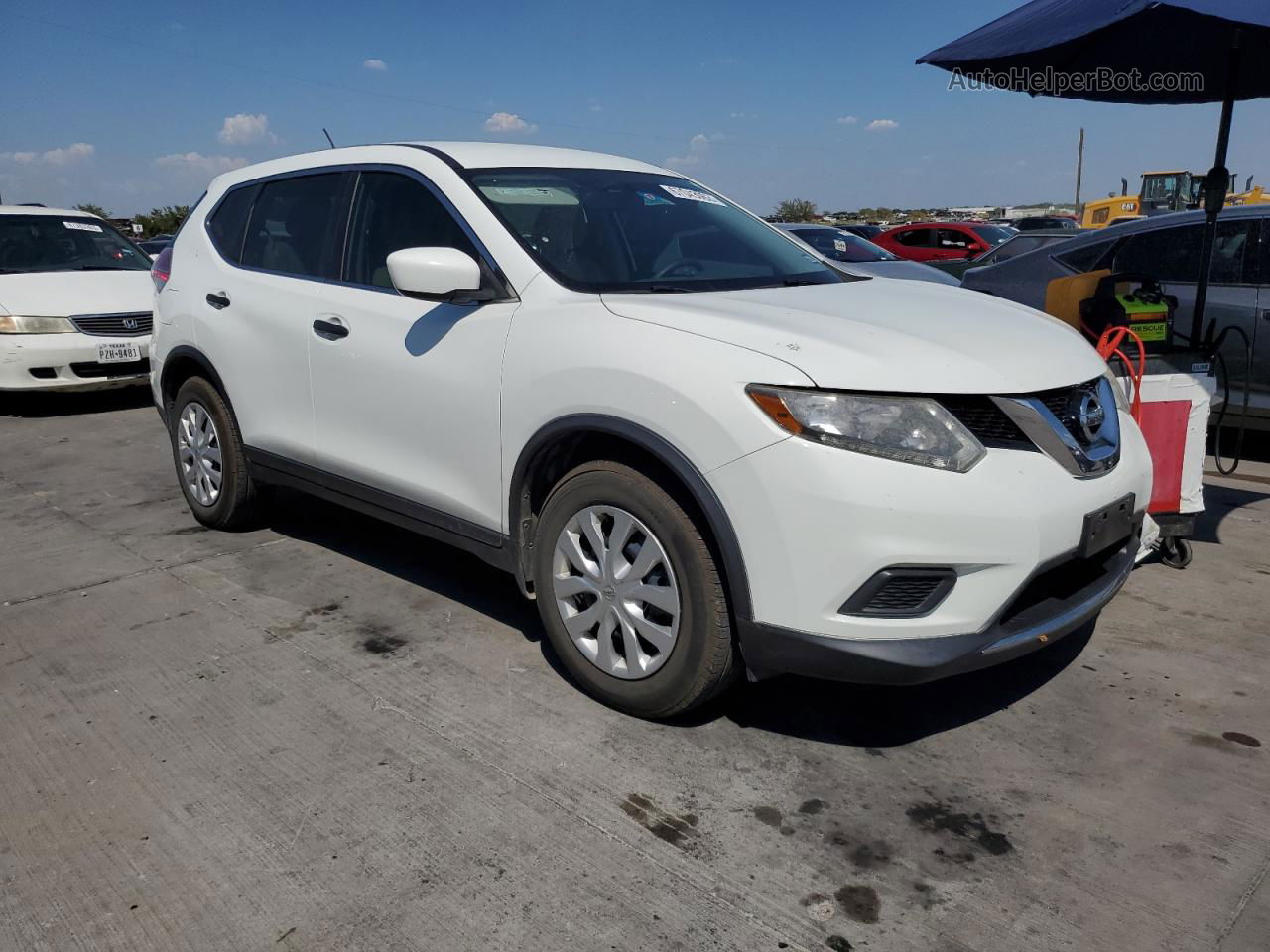 2016 Nissan Rogue S White vin: KNMAT2MT3GP613923