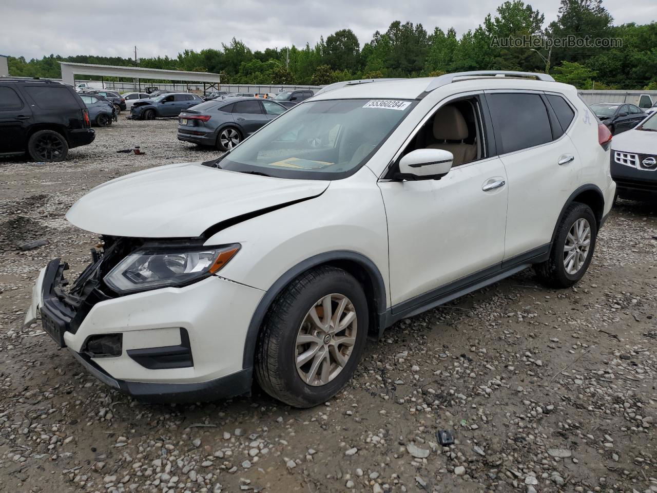 2018 Nissan Rogue S White vin: KNMAT2MT3JP606414