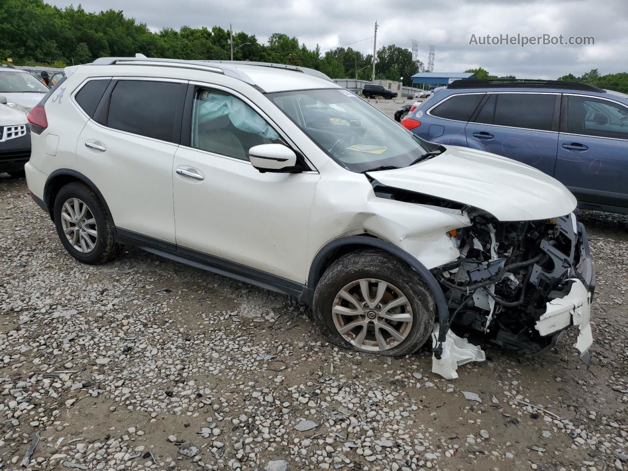 2018 Nissan Rogue S White vin: KNMAT2MT3JP606414