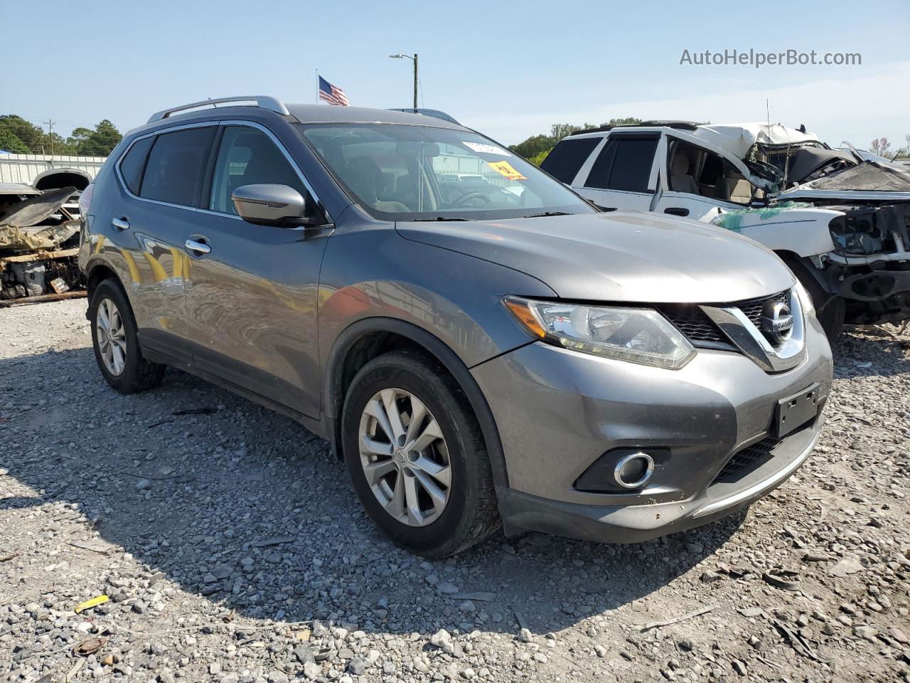 2016 Nissan Rogue S Угольный vin: KNMAT2MT4GP718678