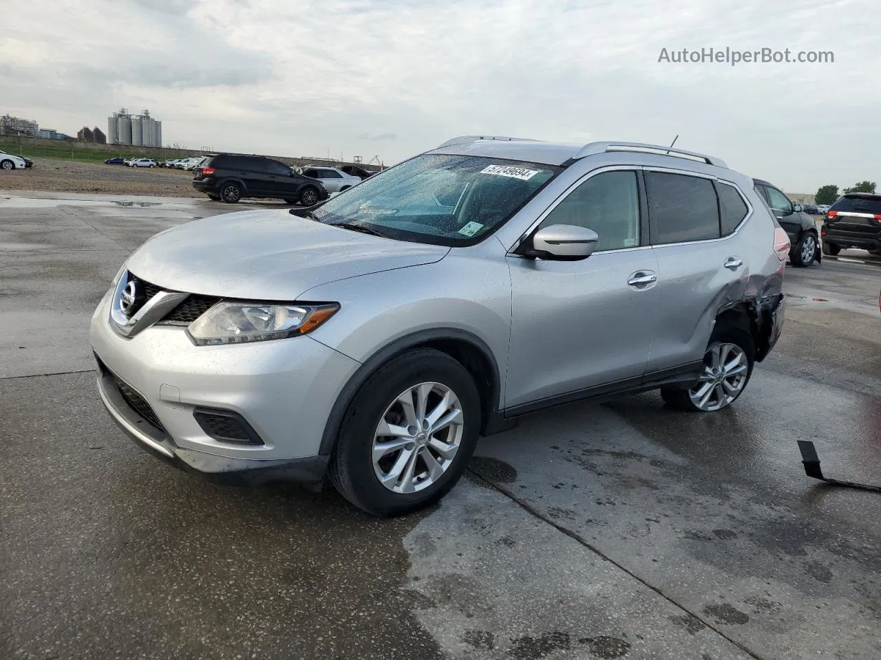 2016 Nissan Rogue S Silver vin: KNMAT2MT5GP721296