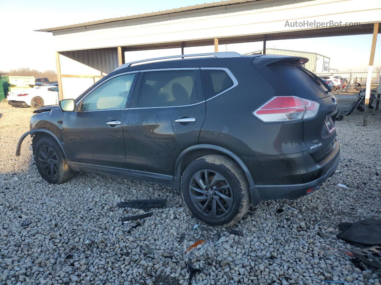 2016 Nissan Rogue S Черный vin: KNMAT2MT6GP700487