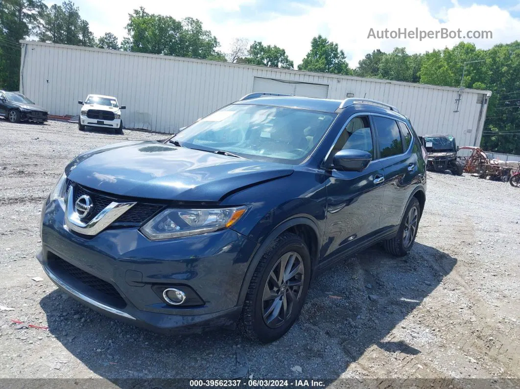 2016 Nissan Rogue Sl Dark Blue vin: KNMAT2MT6GP725633