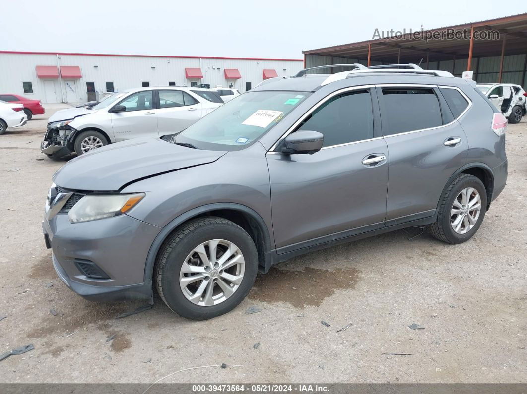 2016 Nissan Rogue Sv Gray vin: KNMAT2MT7GP655155