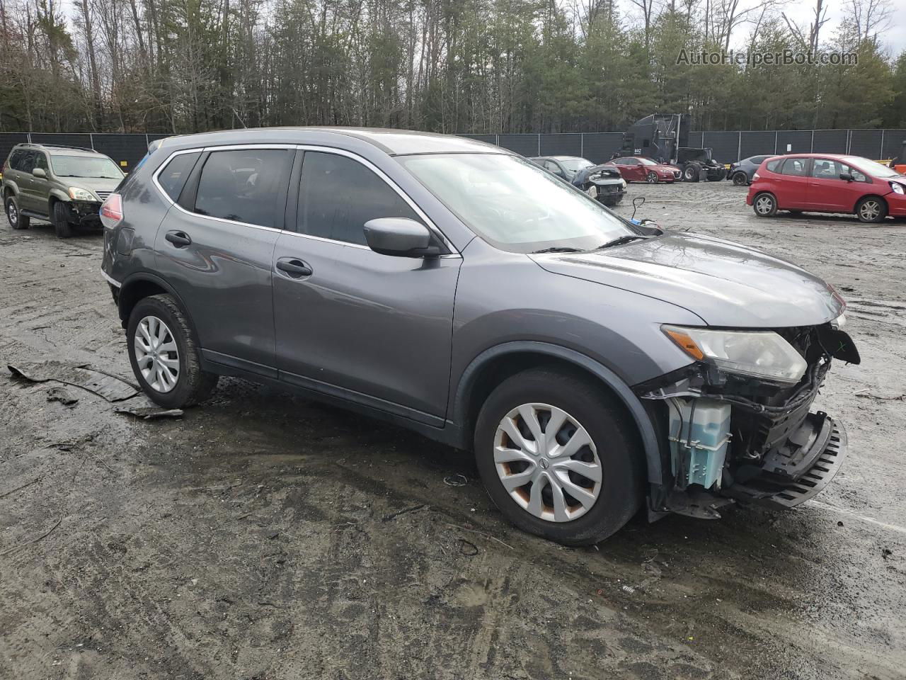 2016 Nissan Rogue S Gray vin: KNMAT2MT7GP675017