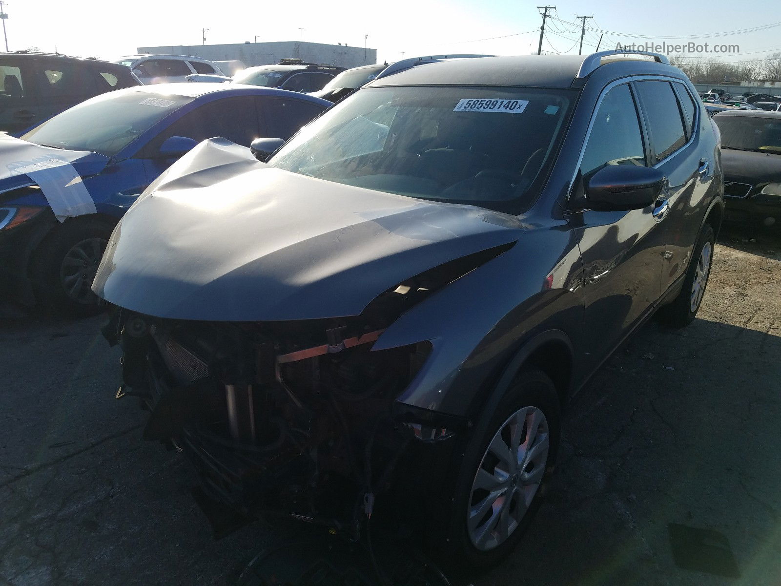 2017 Nissan Rogue S Gray vin: KNMAT2MV6HP587627