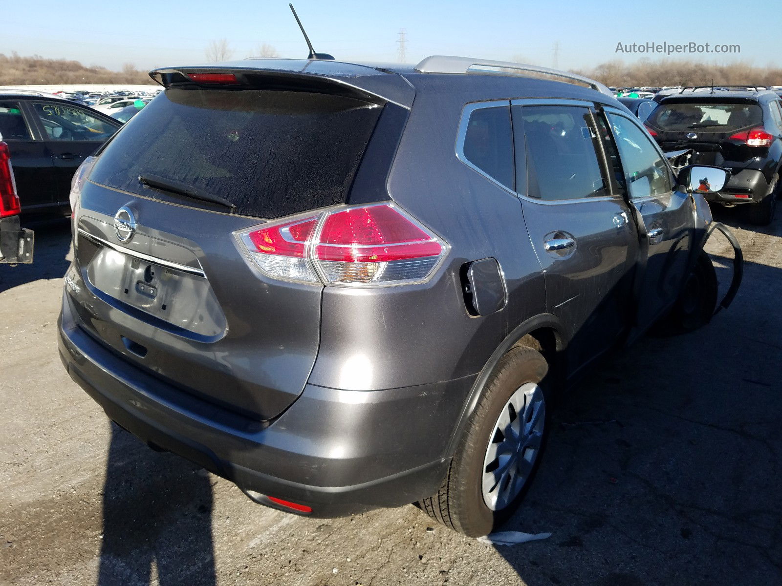 2017 Nissan Rogue S Серый vin: KNMAT2MV6HP587627