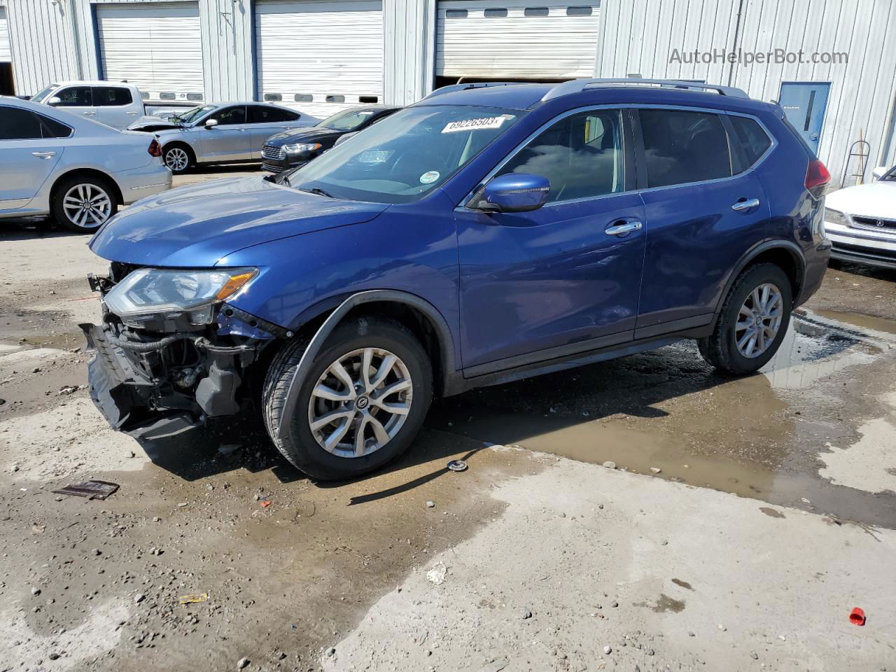 2018 Nissan Rogue S Синий vin: KNMAT2MT7JP508101