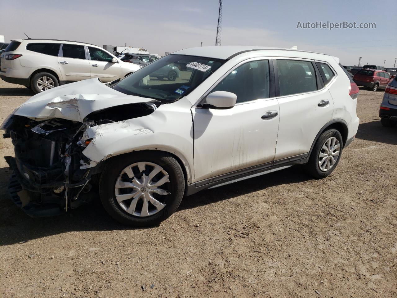 2018 Nissan Rogue S White vin: KNMAT2MT7JP521656