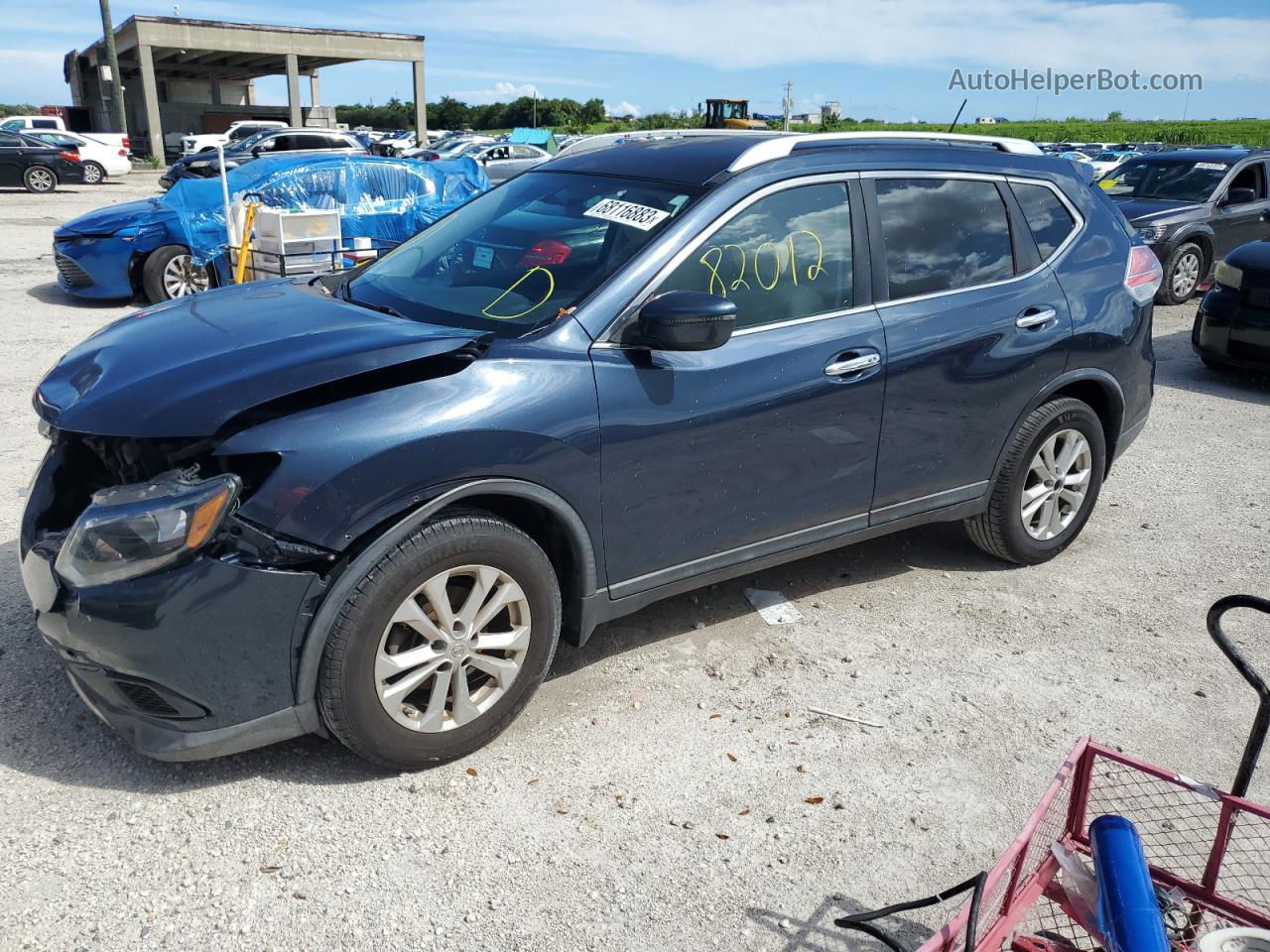 2016 Nissan Rogue S Угольный vin: KNMAT2MT8GP733538