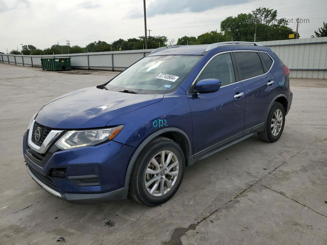 2018 Nissan Rogue S Синий vin: KNMAT2MT9JP590834