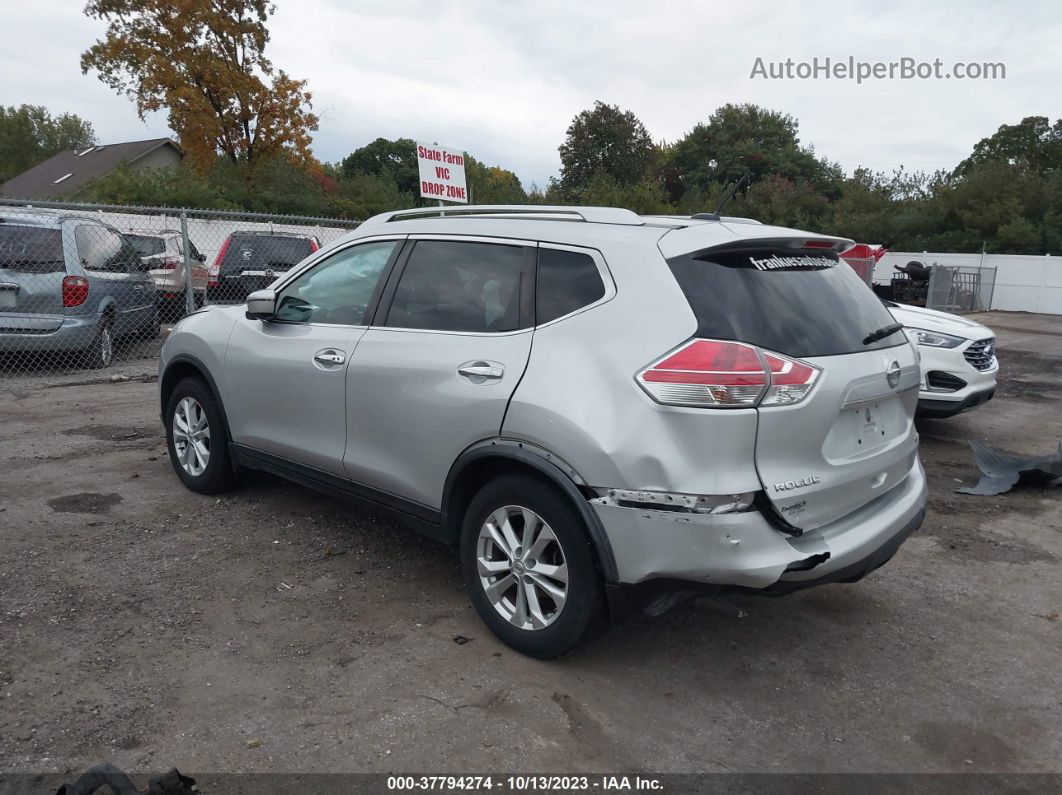 2016 Nissan Rogue Sv Silver vin: KNMAT2MV0GP671148