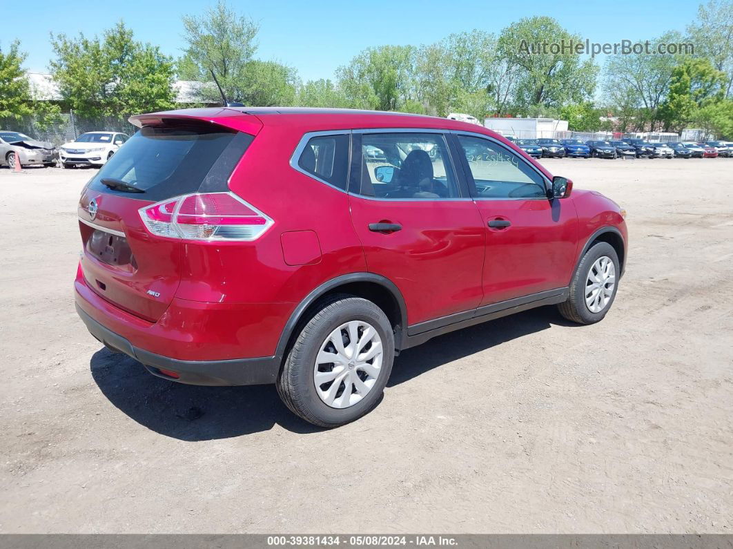 2016 Nissan Rogue S/sl/sv Red vin: KNMAT2MV0GP690511