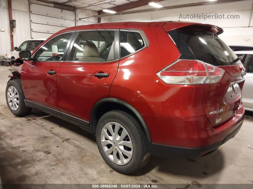 2016 Nissan Rogue S Red vin: KNMAT2MV0GP705279