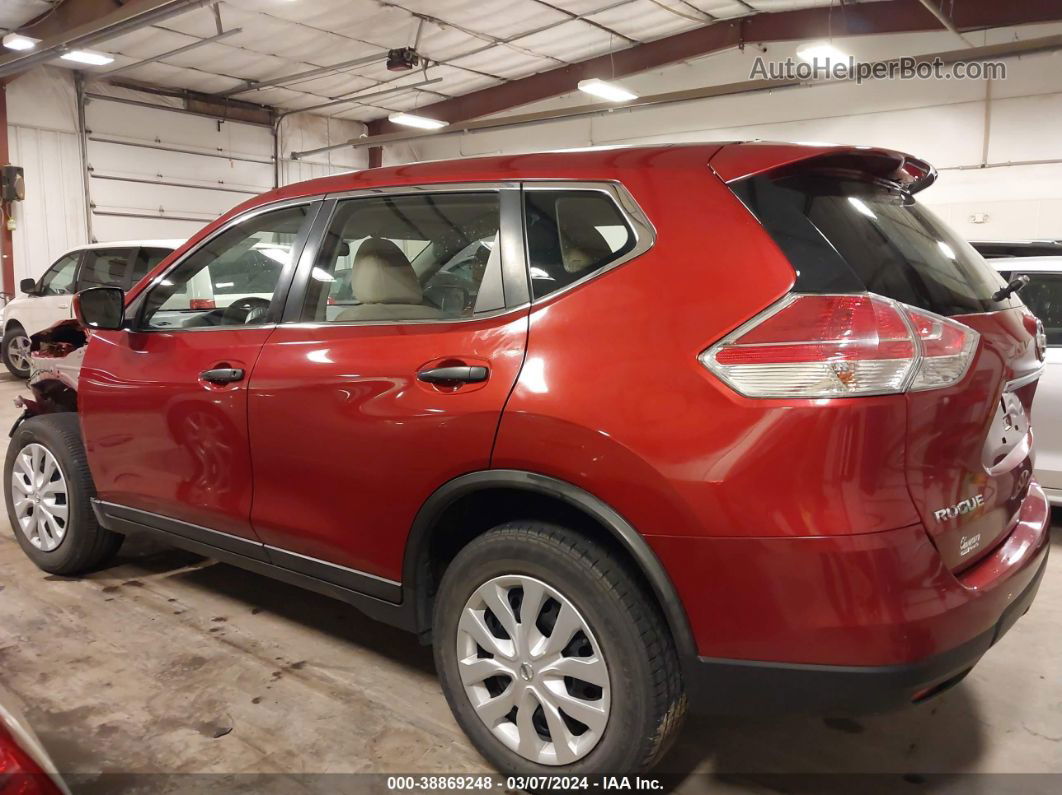 2016 Nissan Rogue S Red vin: KNMAT2MV0GP705279