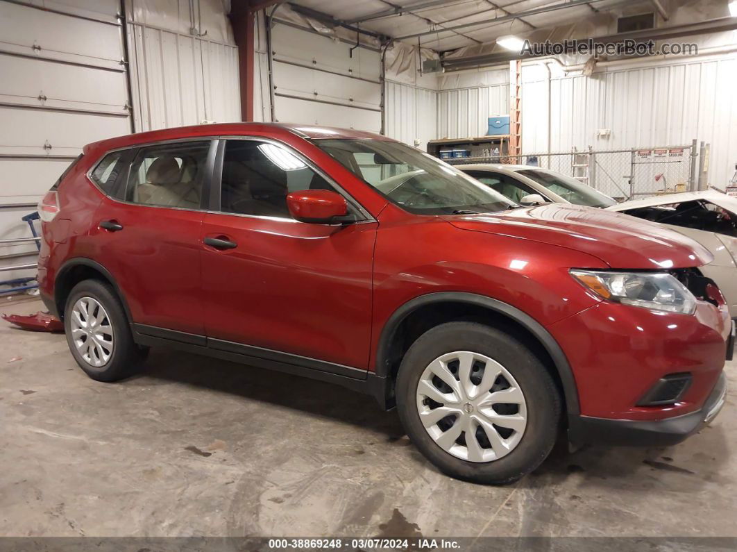 2016 Nissan Rogue S Red vin: KNMAT2MV0GP705279