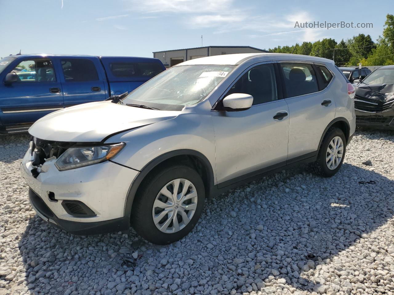 2016 Nissan Rogue S Silver vin: KNMAT2MV0GP737603