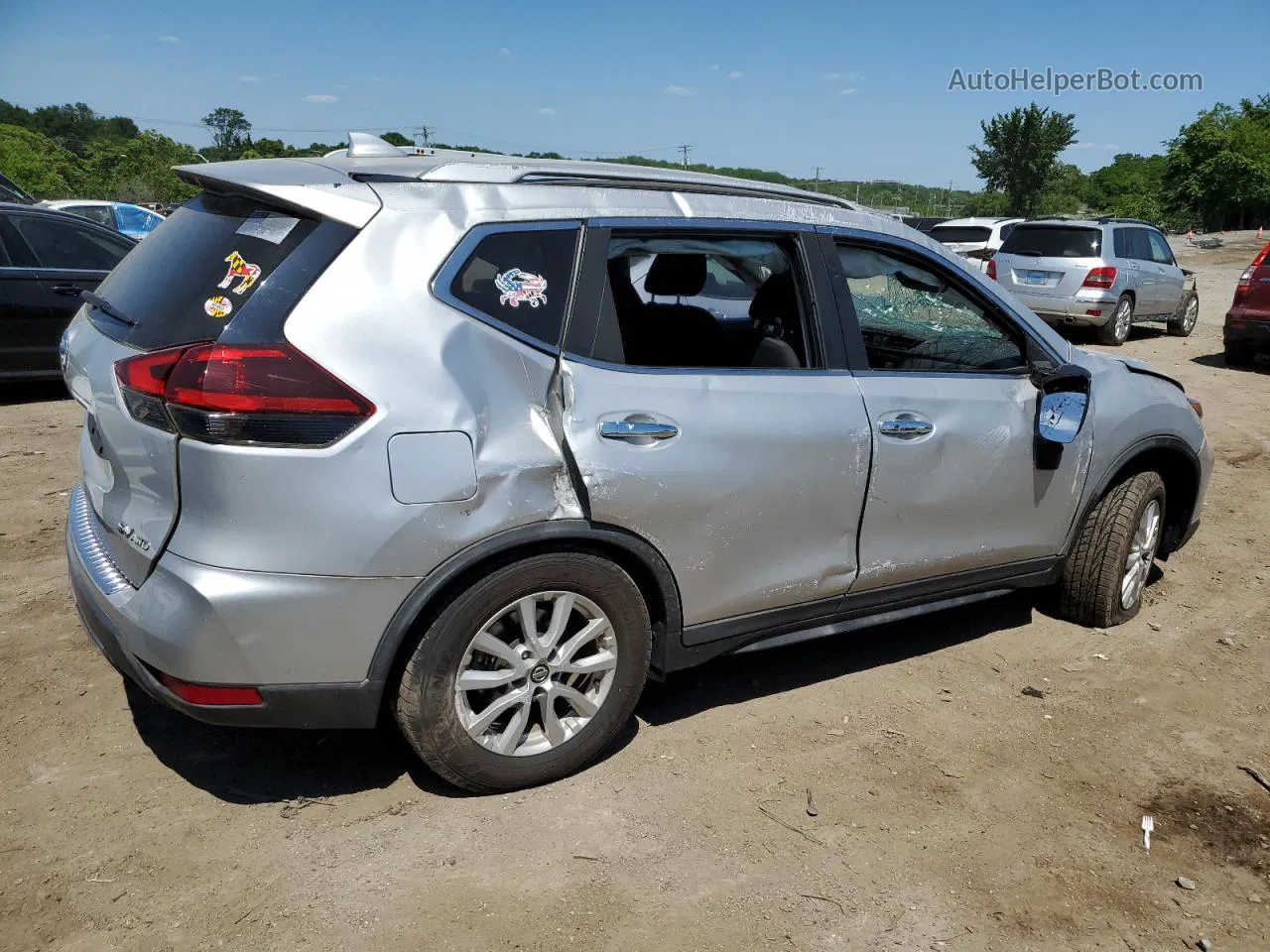 2018 Nissan Rogue S Silver vin: KNMAT2MV0JP522228