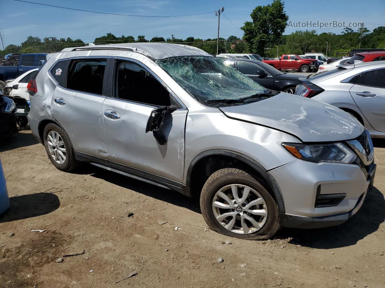 2018 Nissan Rogue S Silver vin: KNMAT2MV0JP522228