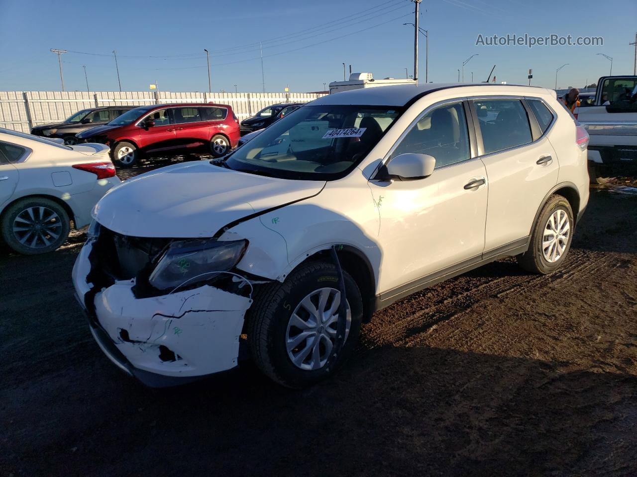 2016 Nissan Rogue S White vin: KNMAT2MV1GP611413