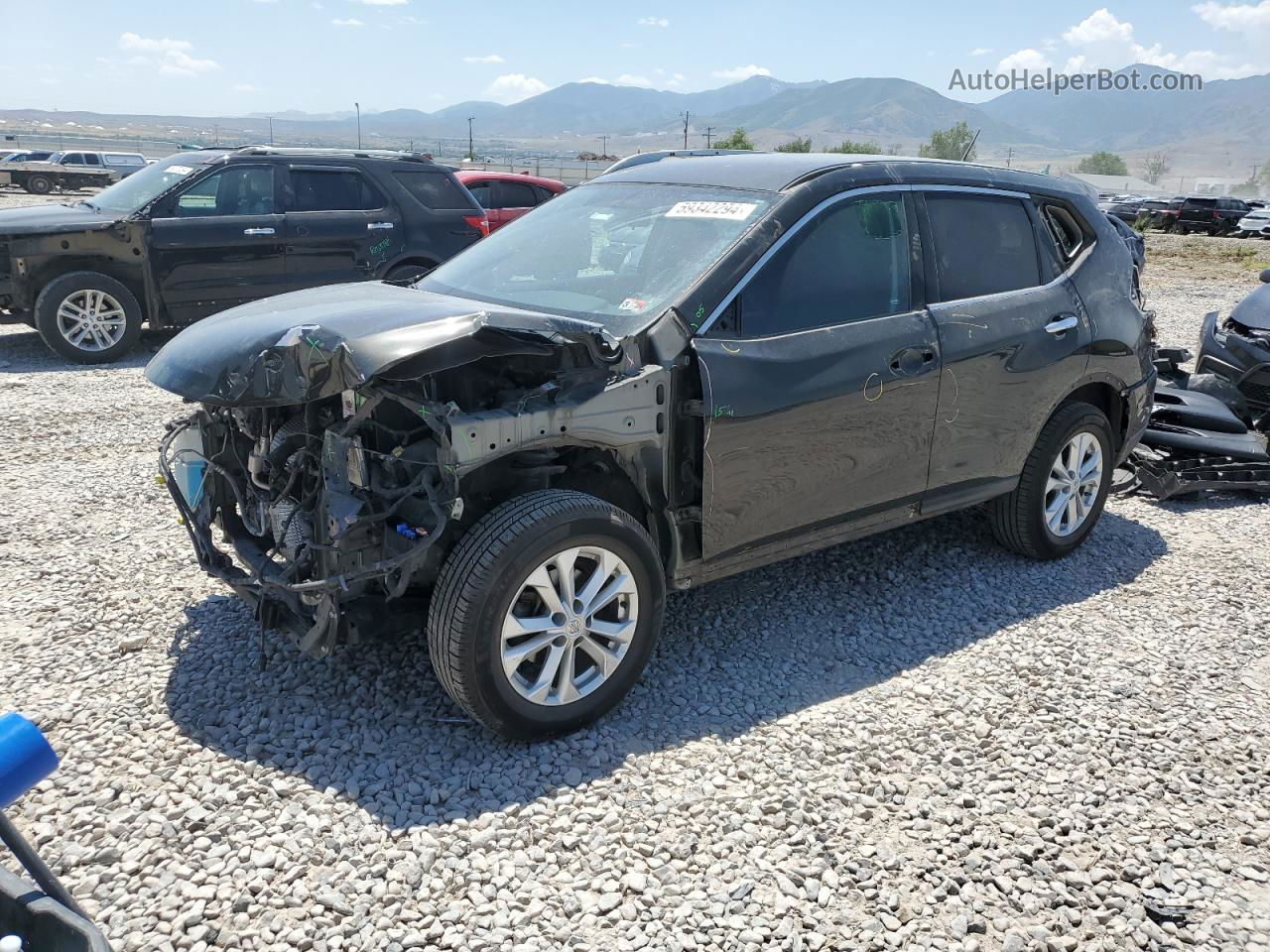 2016 Nissan Rogue S Black vin: KNMAT2MV1GP683759