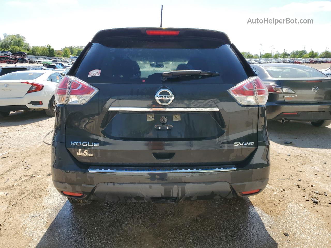 2016 Nissan Rogue S Угольный vin: KNMAT2MV1GP716047