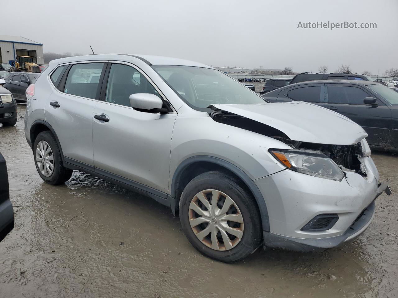 2016 Nissan Rogue S Silver vin: KNMAT2MV1GP716646