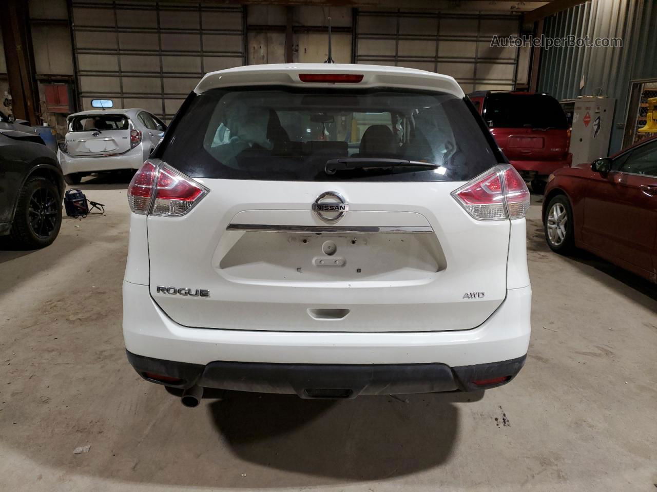 2016 Nissan Rogue S White vin: KNMAT2MV1GP738100