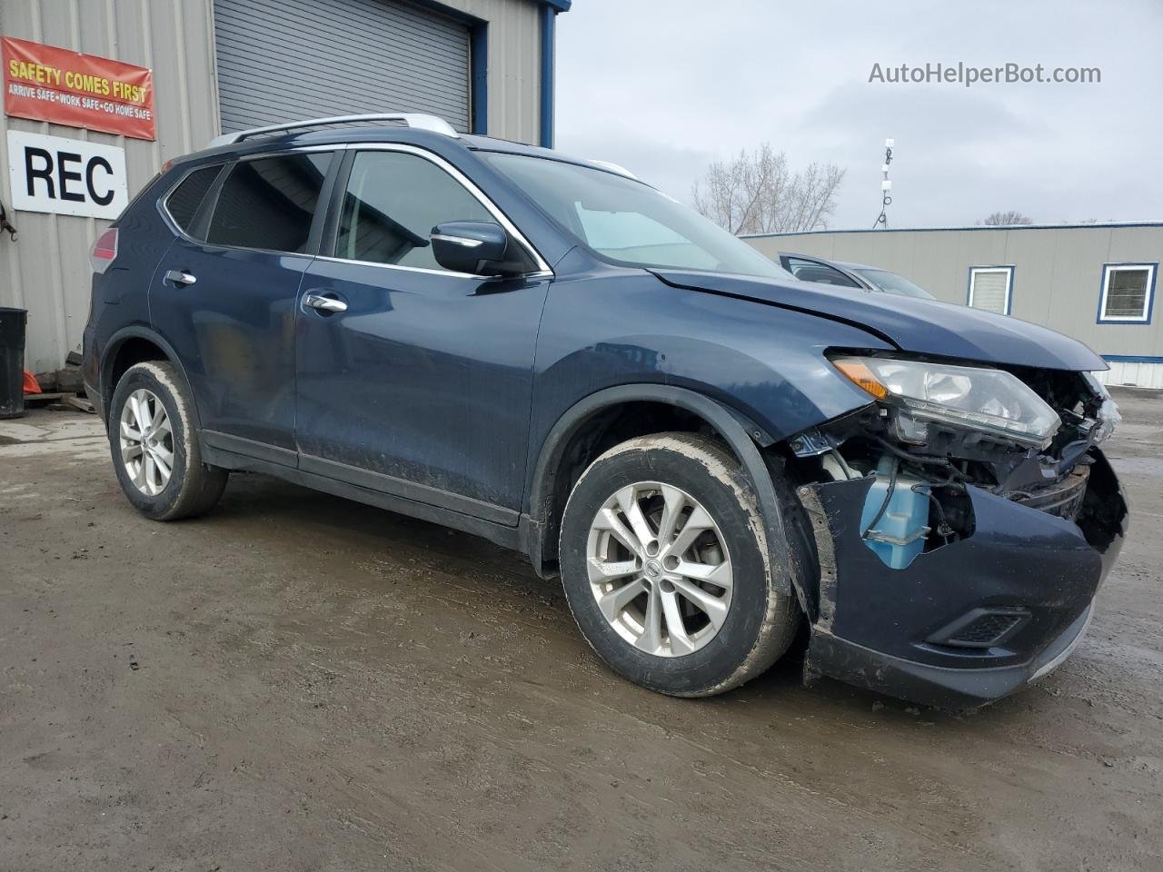 2016 Nissan Rogue S Синий vin: KNMAT2MV2GP614952