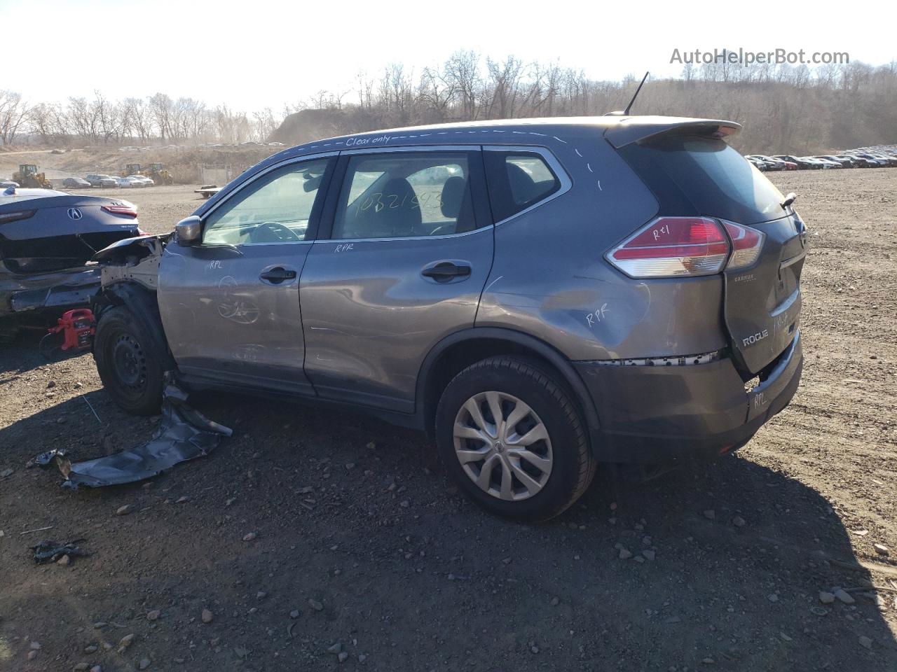 2016 Nissan Rogue S Gray vin: KNMAT2MV2GP659616