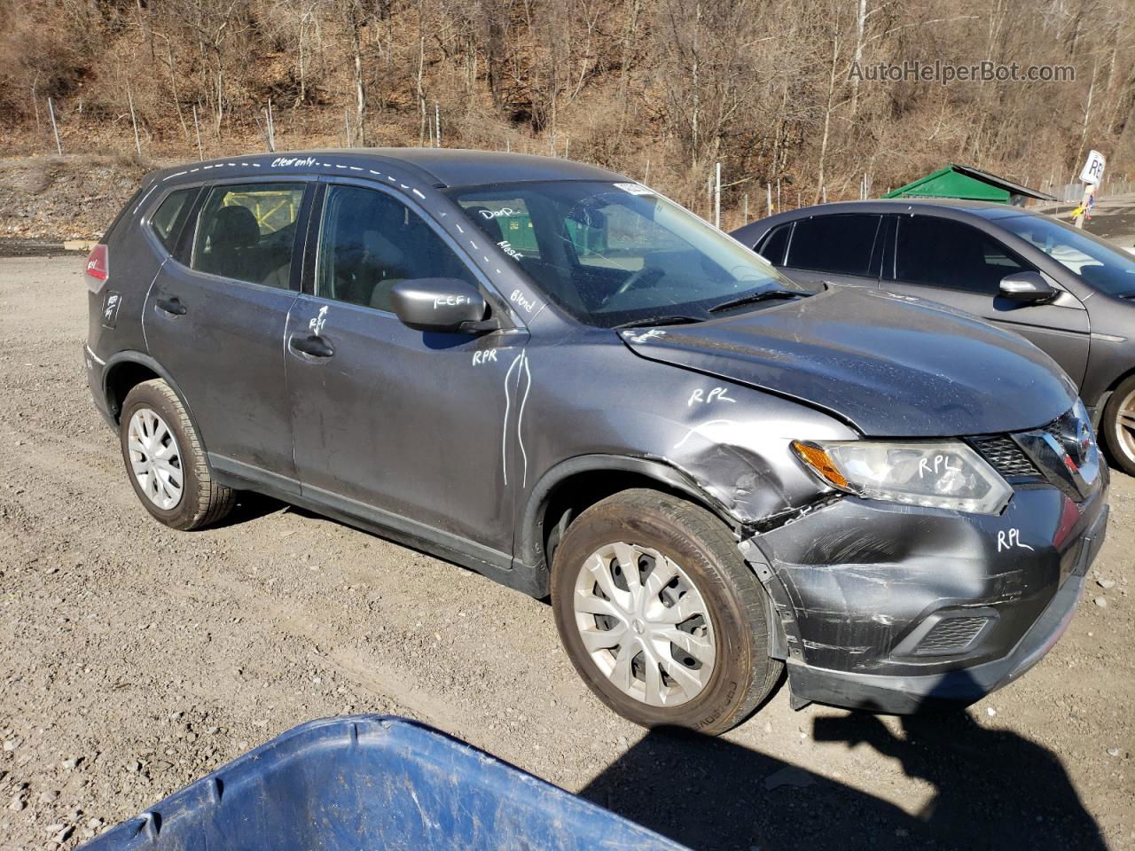 2016 Nissan Rogue S Gray vin: KNMAT2MV2GP659616