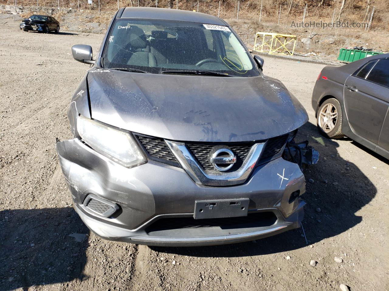 2016 Nissan Rogue S Gray vin: KNMAT2MV2GP659616