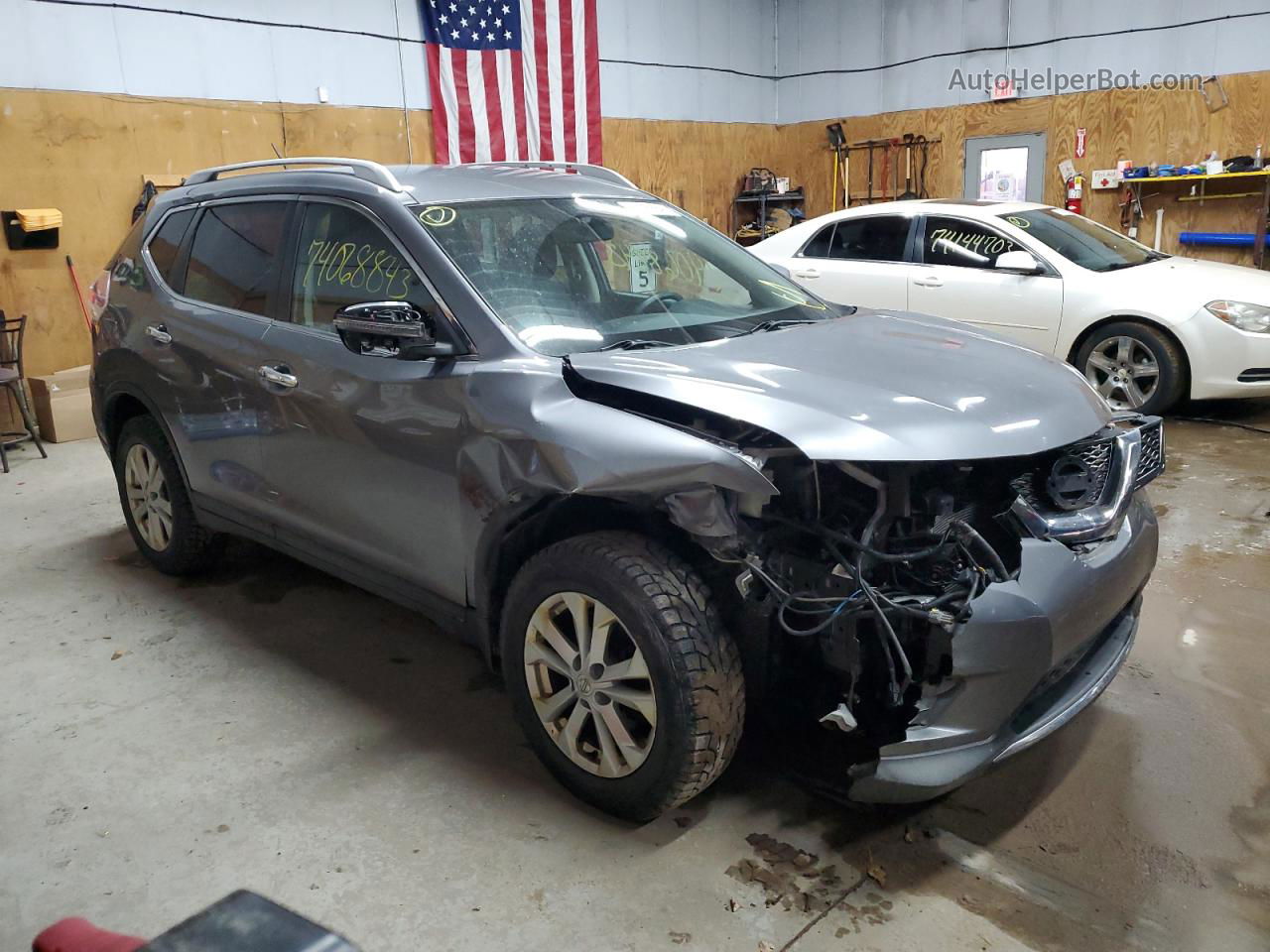 2016 Nissan Rogue S Gray vin: KNMAT2MV2GP668266