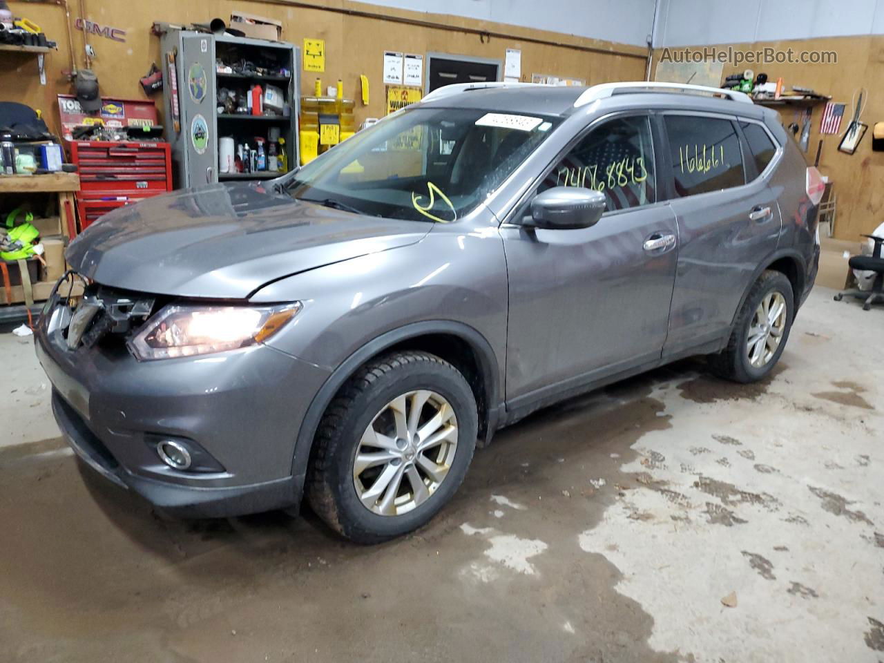 2016 Nissan Rogue S Gray vin: KNMAT2MV2GP668266