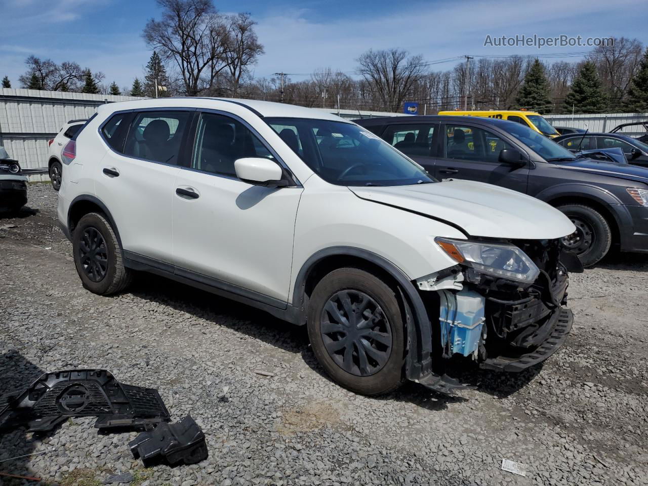 2016 Nissan Rogue S White vin: KNMAT2MV2GP669854