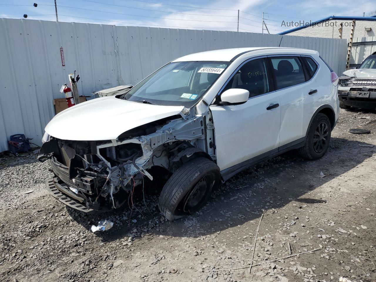 2016 Nissan Rogue S White vin: KNMAT2MV2GP669854