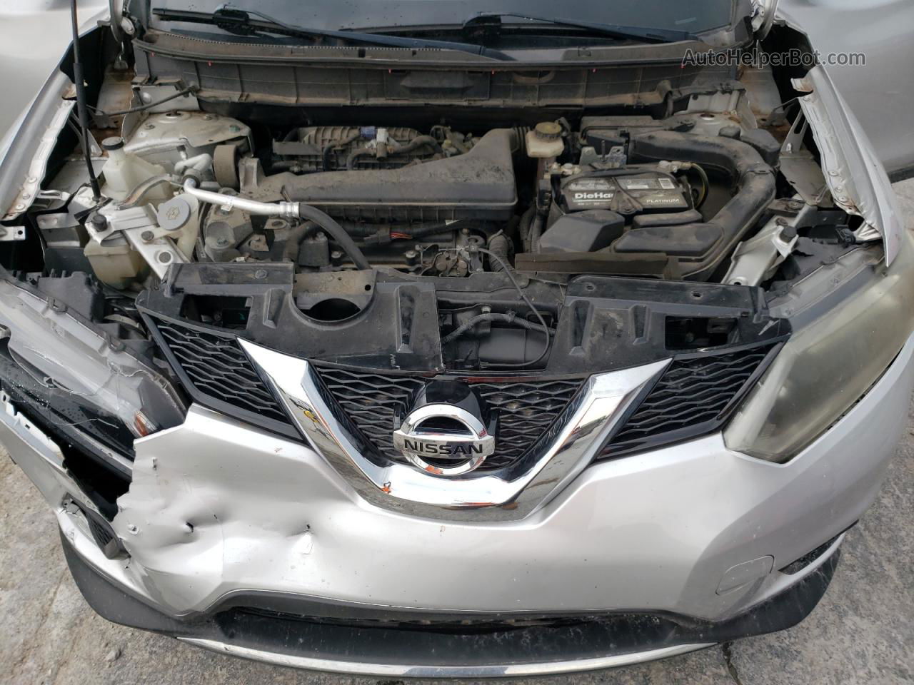 2016 Nissan Rogue S Silver vin: KNMAT2MV2GP711052