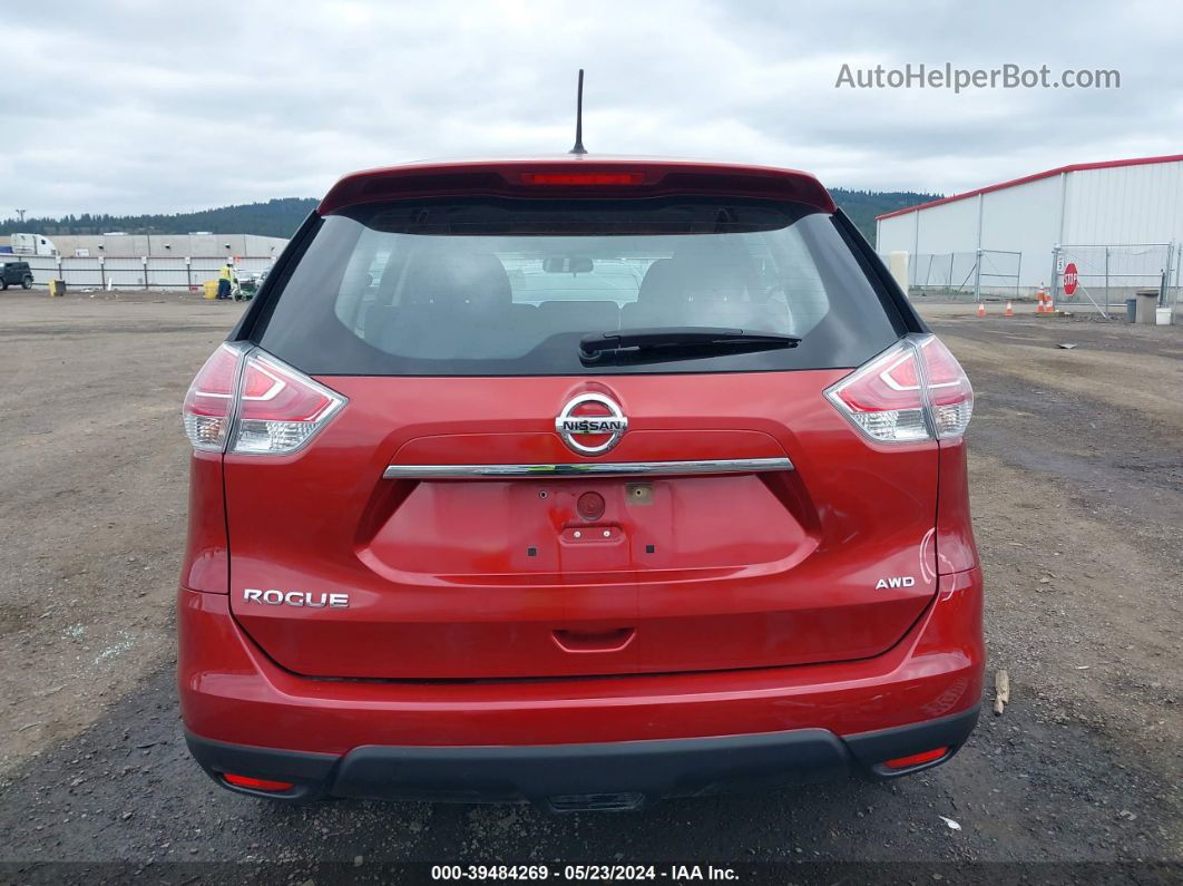 2016 Nissan Rogue S/sl/sv Red vin: KNMAT2MV3GP697744