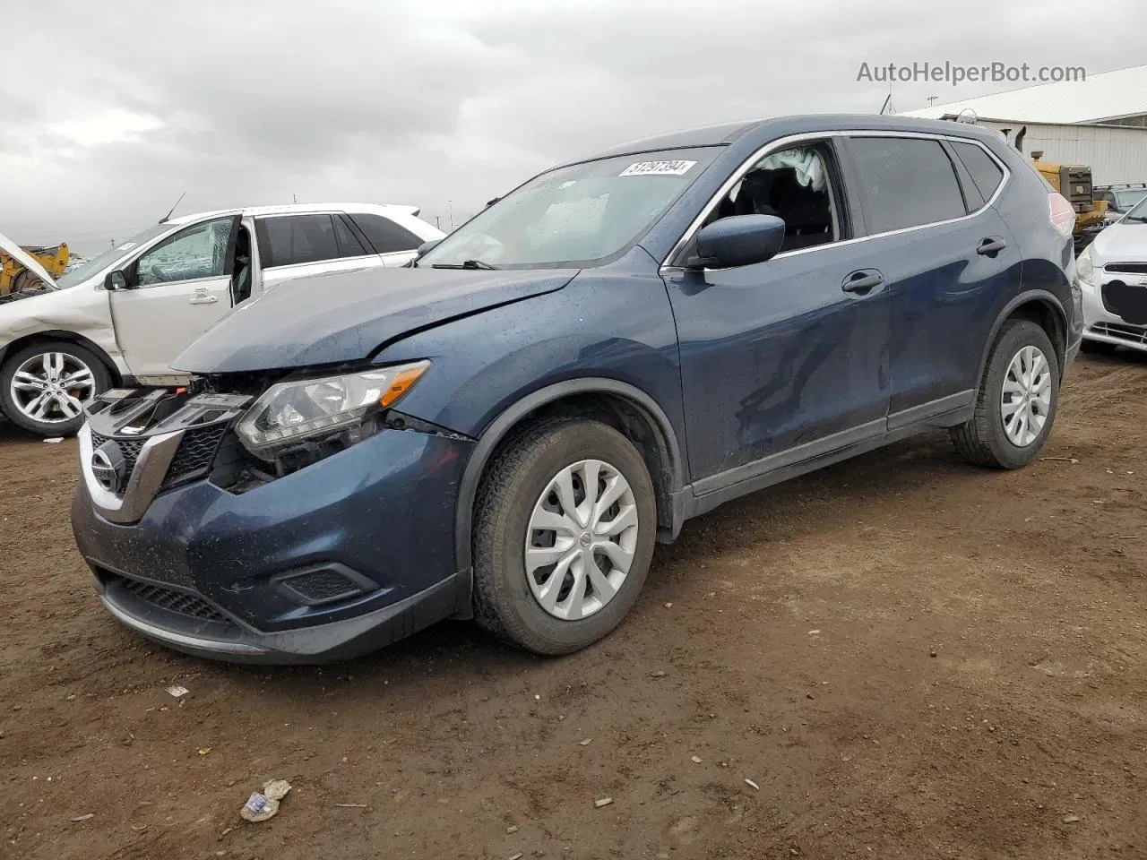 2016 Nissan Rogue S Blue vin: KNMAT2MV3GP704482