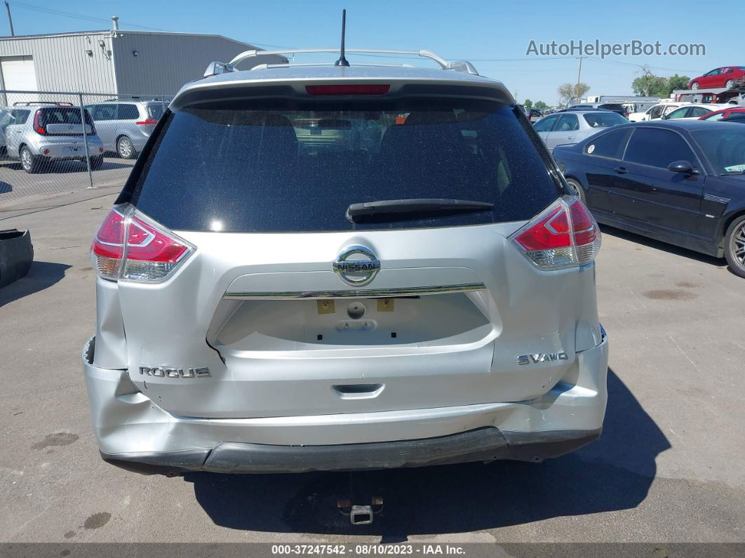 2016 Nissan Rogue Sv Silver vin: KNMAT2MV3GP718737