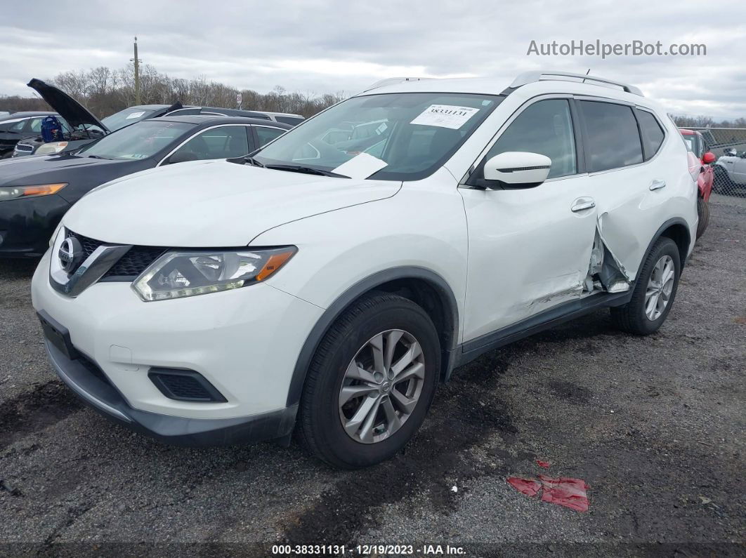 2016 Nissan Rogue Sv Белый vin: KNMAT2MV4GP698160