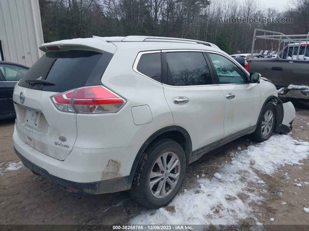 2016 Nissan Rogue Sv White vin: KNMAT2MV4GP729407