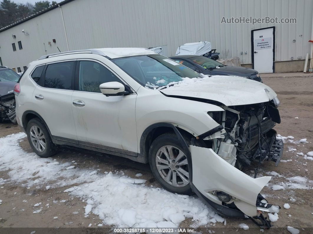 2016 Nissan Rogue Sv White vin: KNMAT2MV4GP729407