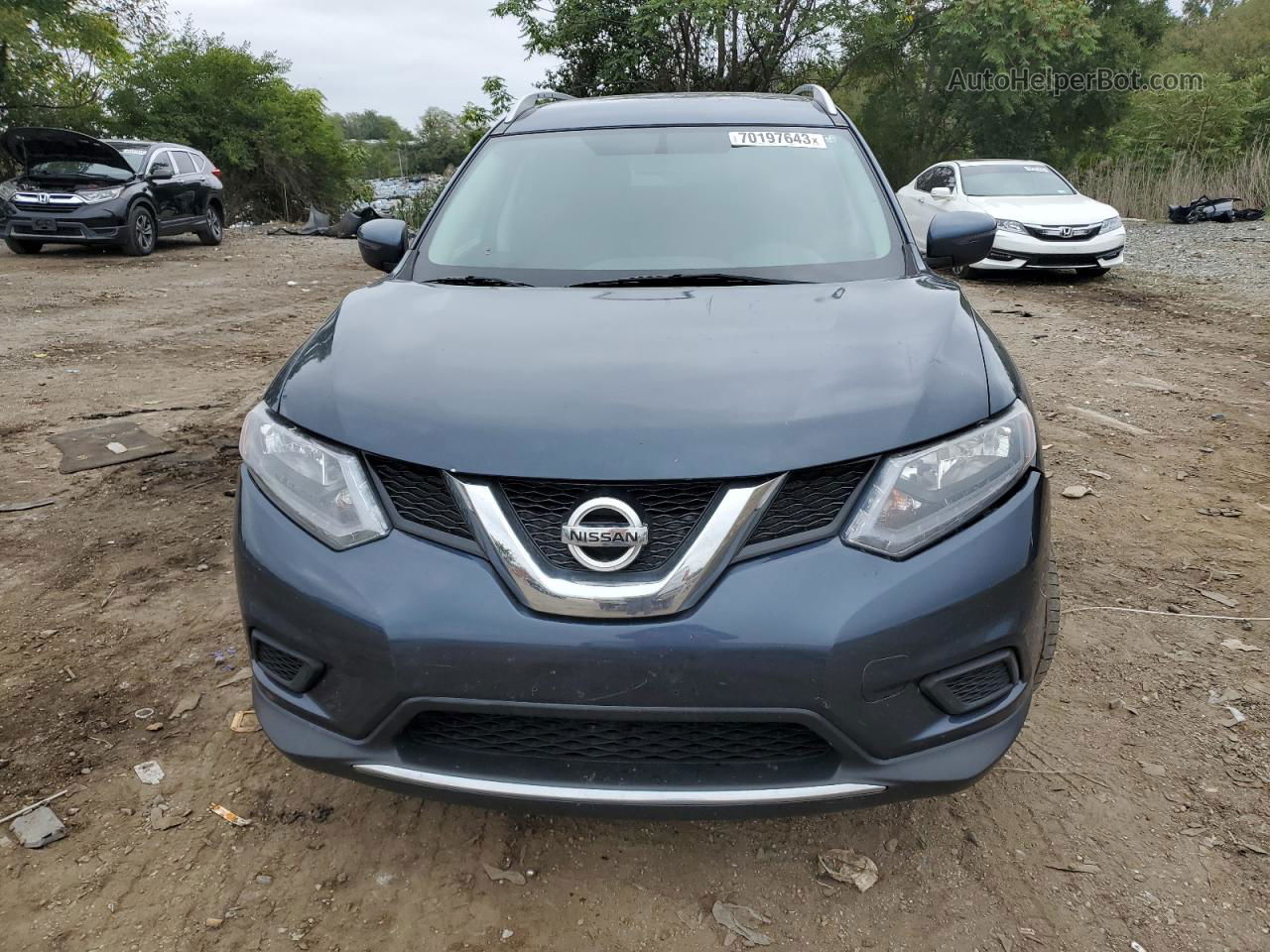 2016 Nissan Rogue S Blue vin: KNMAT2MV5GP604156