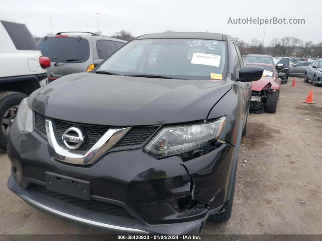 2016 Nissan Rogue S Black vin: KNMAT2MV5GP657665