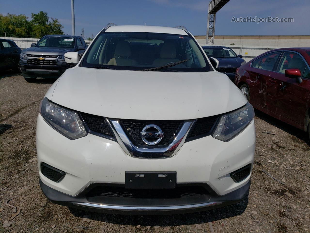 2016 Nissan Rogue S White vin: KNMAT2MV6GP621032