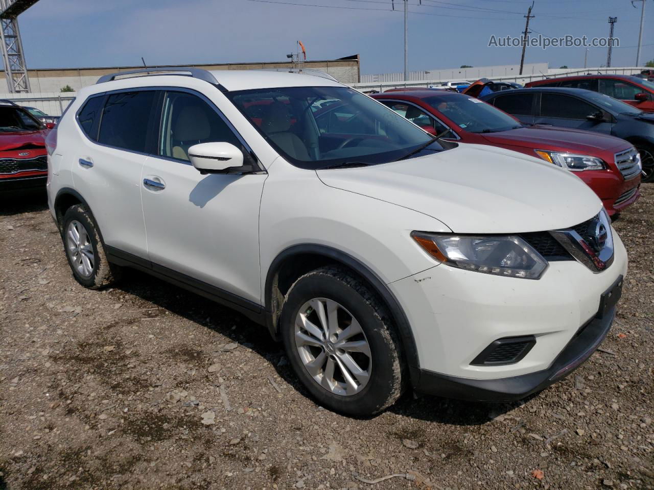 2016 Nissan Rogue S White vin: KNMAT2MV6GP621032