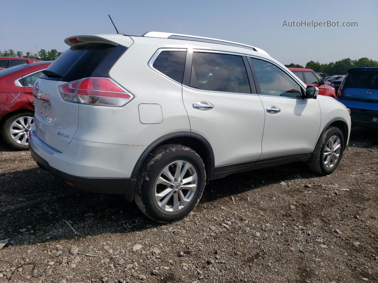 2016 Nissan Rogue S White vin: KNMAT2MV6GP621032