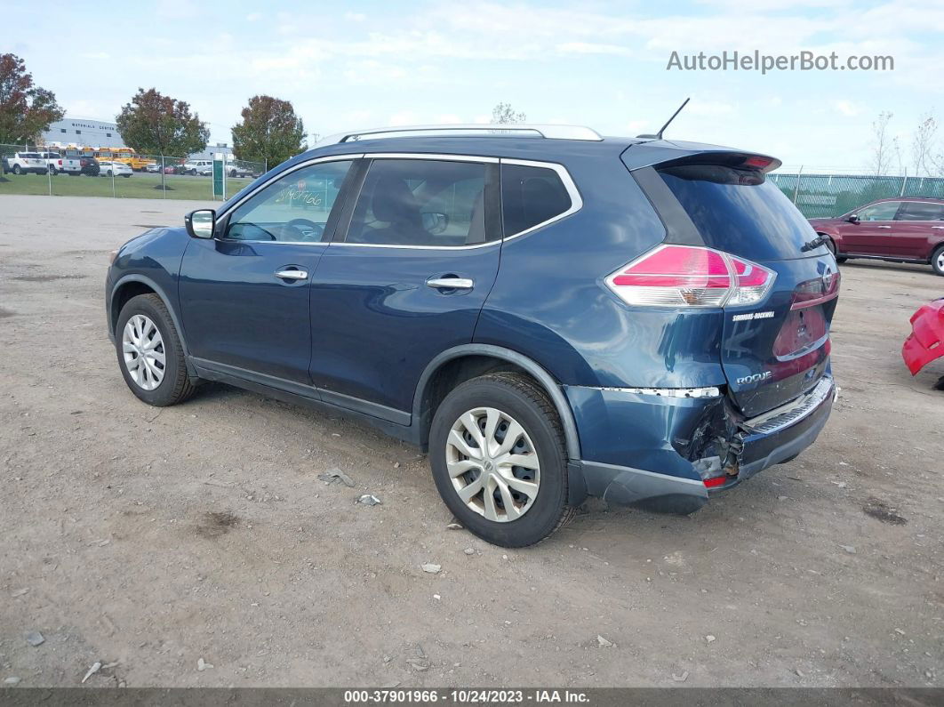 2016 Nissan Rogue S Синий vin: KNMAT2MV6GP679688